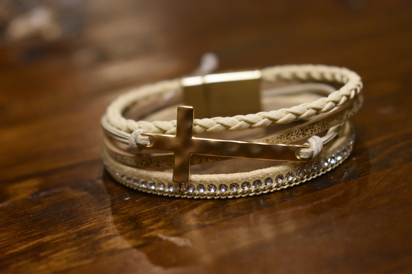 Cross Magnetic Clasp Bracelet