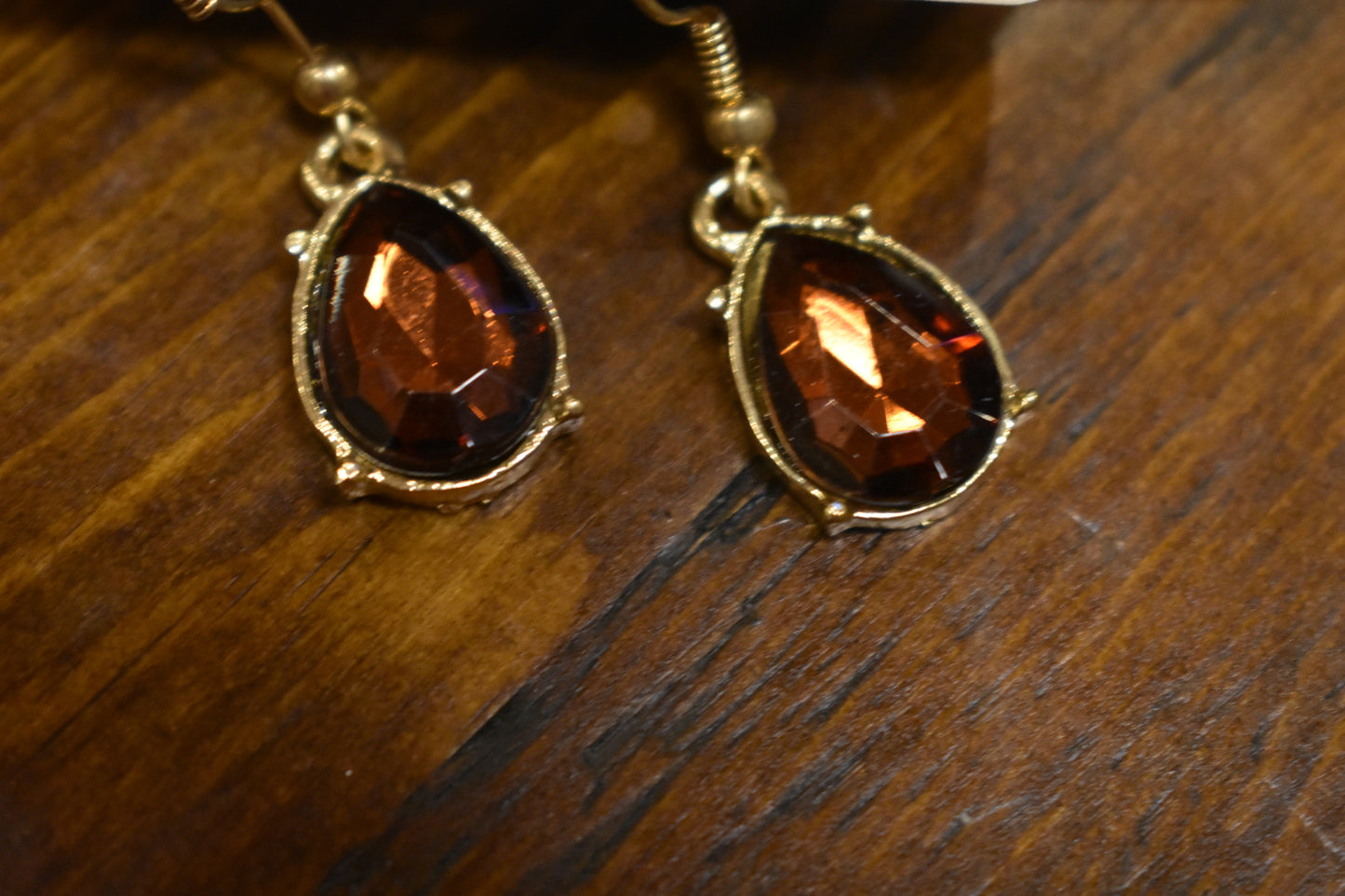 Maroon-Crystal and Rhinestone Necklace Earrings Set