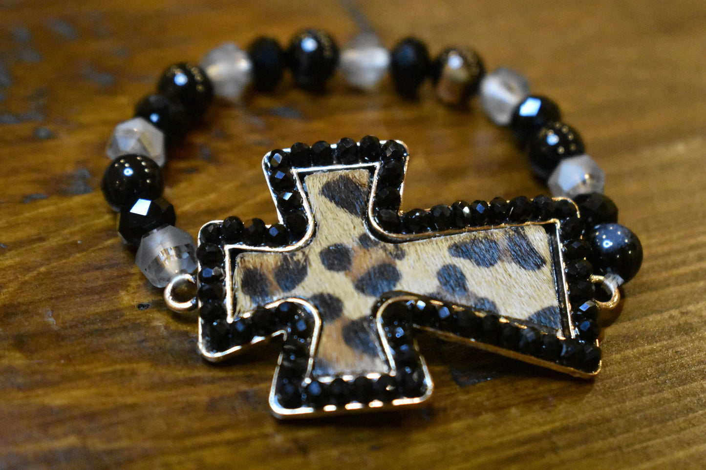 Leopard Cross Bracelet