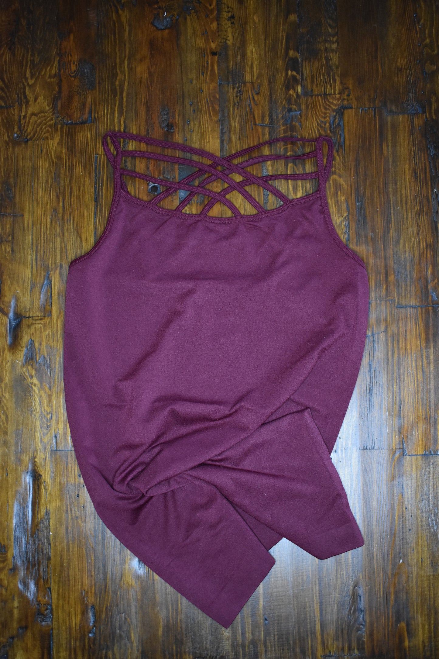 Burgundy Criss Cross Cami