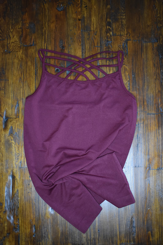 Burgundy Criss Cross Cami